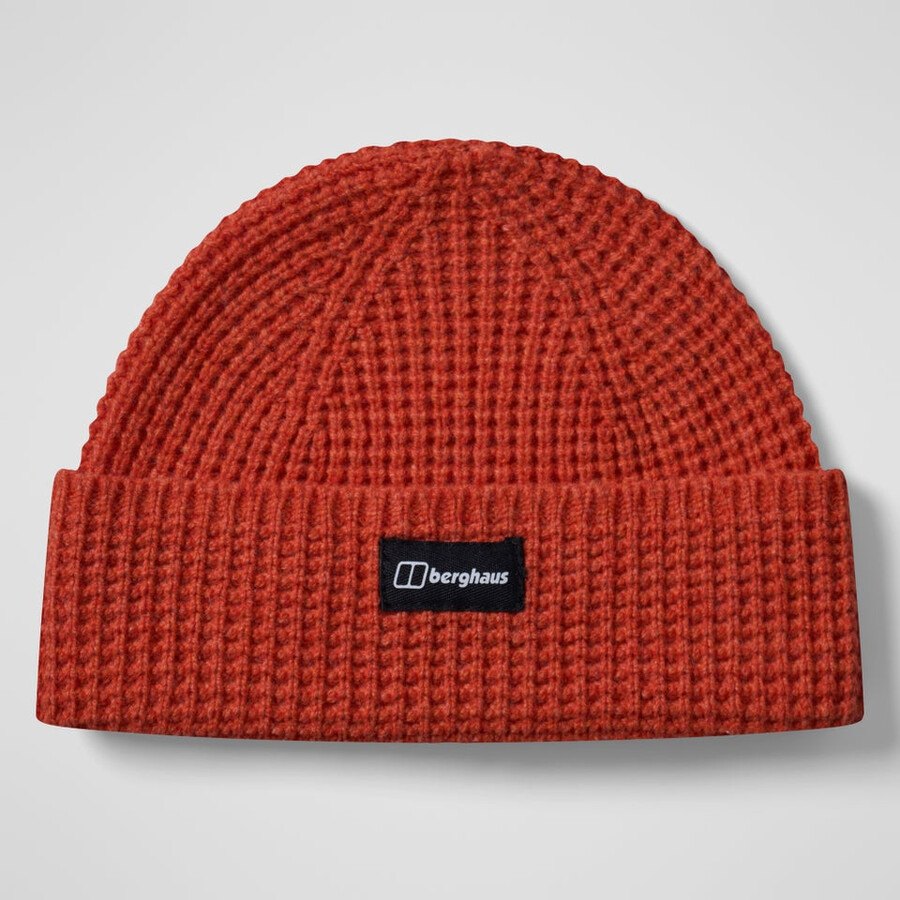 rhynie waffle rib beanie rosso berghaus