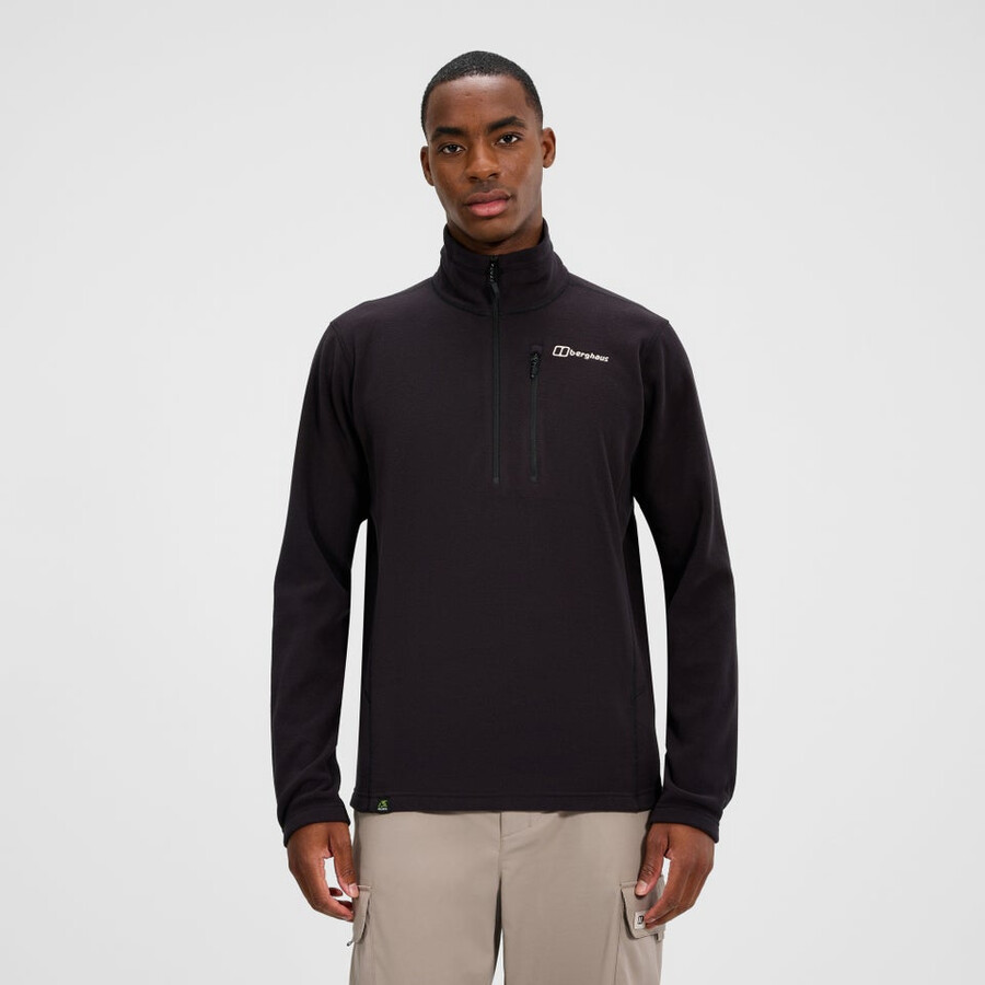 gli uomini del prisma micro mezza zip pile polartec - nero berghaus