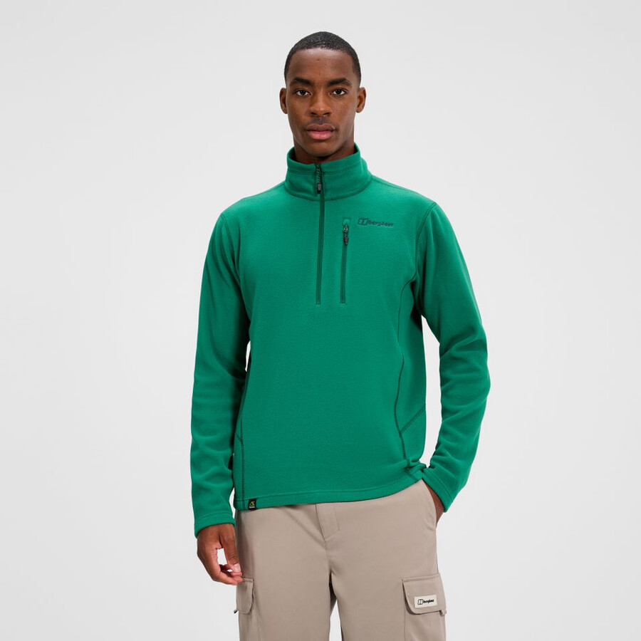 gli uomini del prisma micro mezza zip pile polartec - verde berghaus