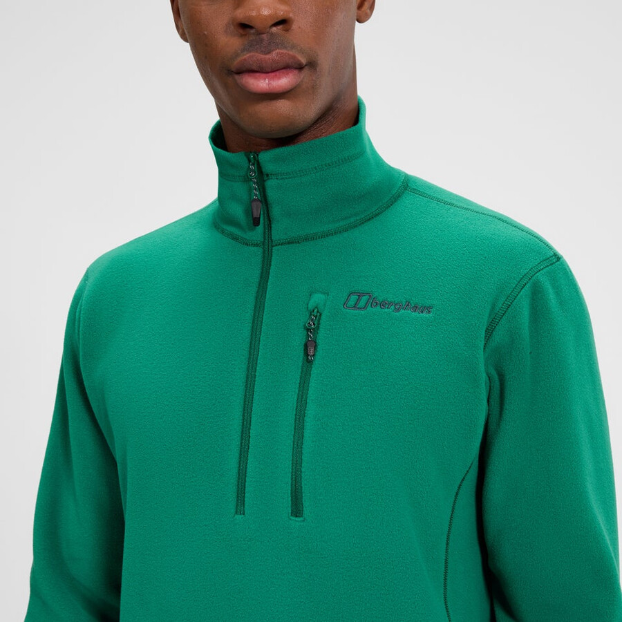 gli uomini del prisma micro mezza zip pile polartec - verde berghaus