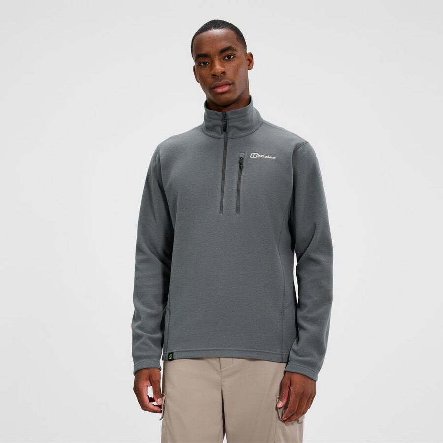 gli uomini del prisma micro mezza zip pile polartec - grigio berghaus
