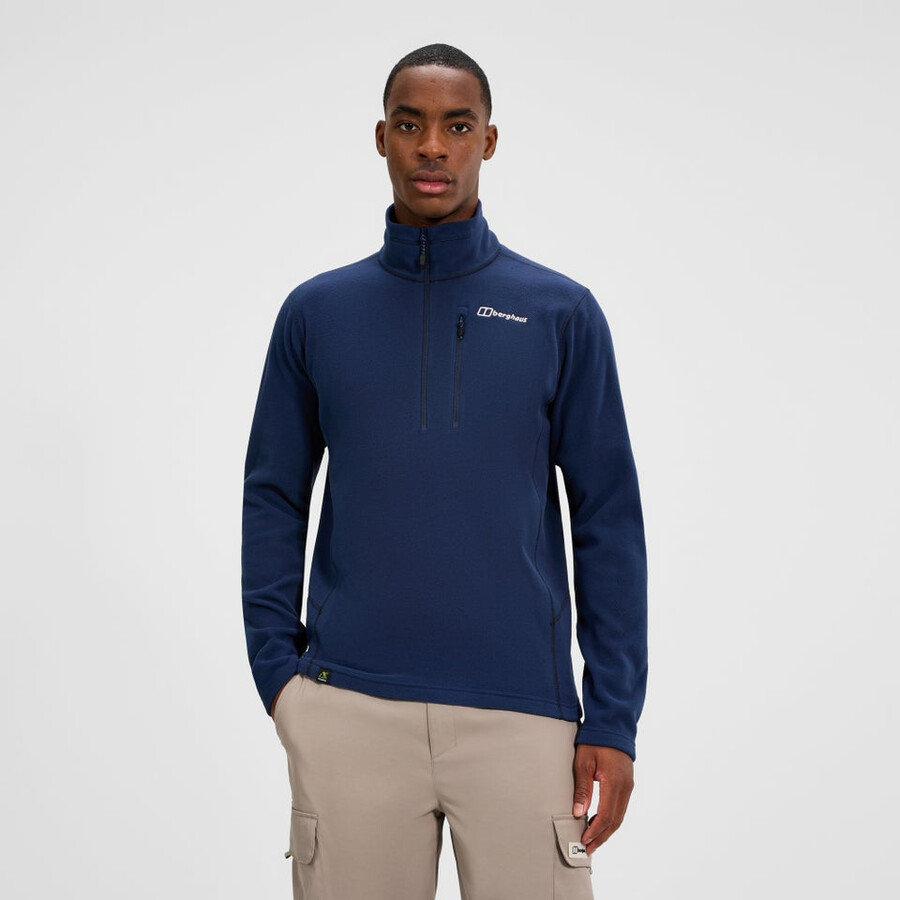 gli uomini del prisma micro mezza zip pile polartec - blu berghaus