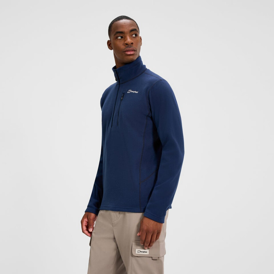 gli uomini del prisma micro mezza zip pile polartec - blu berghaus