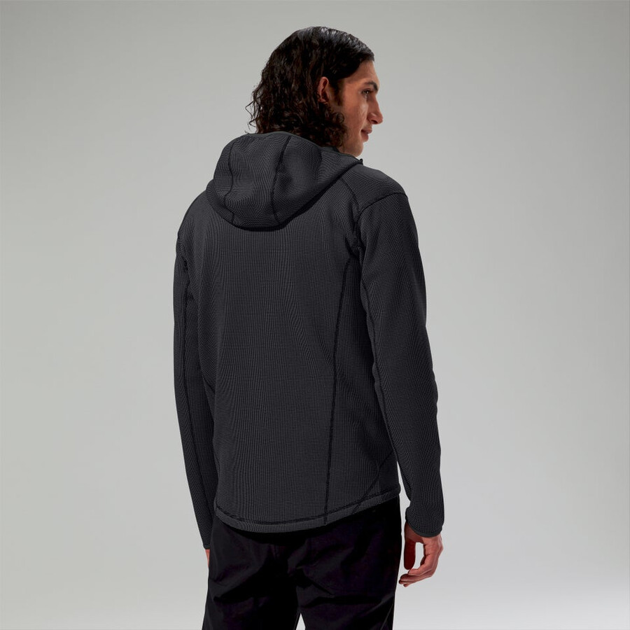 uomini pravitale montagna 2.0 giacca in pile con cappuccio - grigio scuronero berghaus