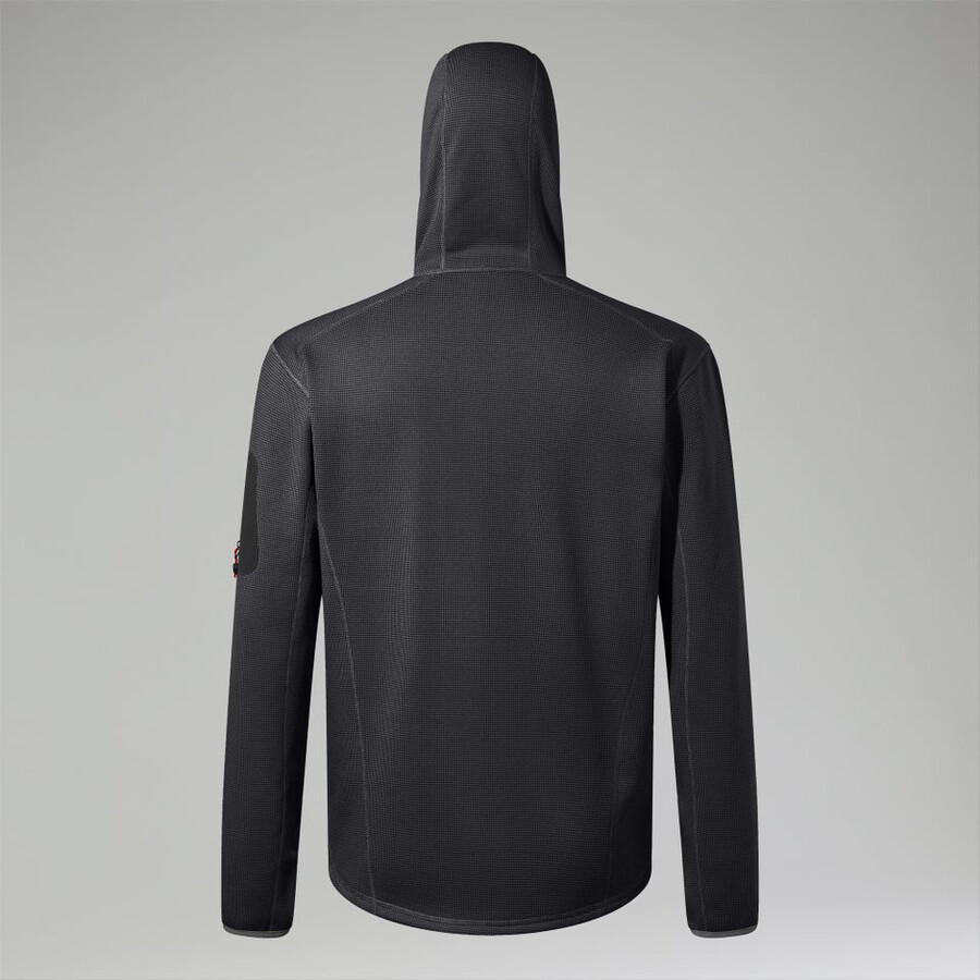 uomini pravitale montagna 2.0 giacca in pile con cappuccio - grigio scuronero berghaus