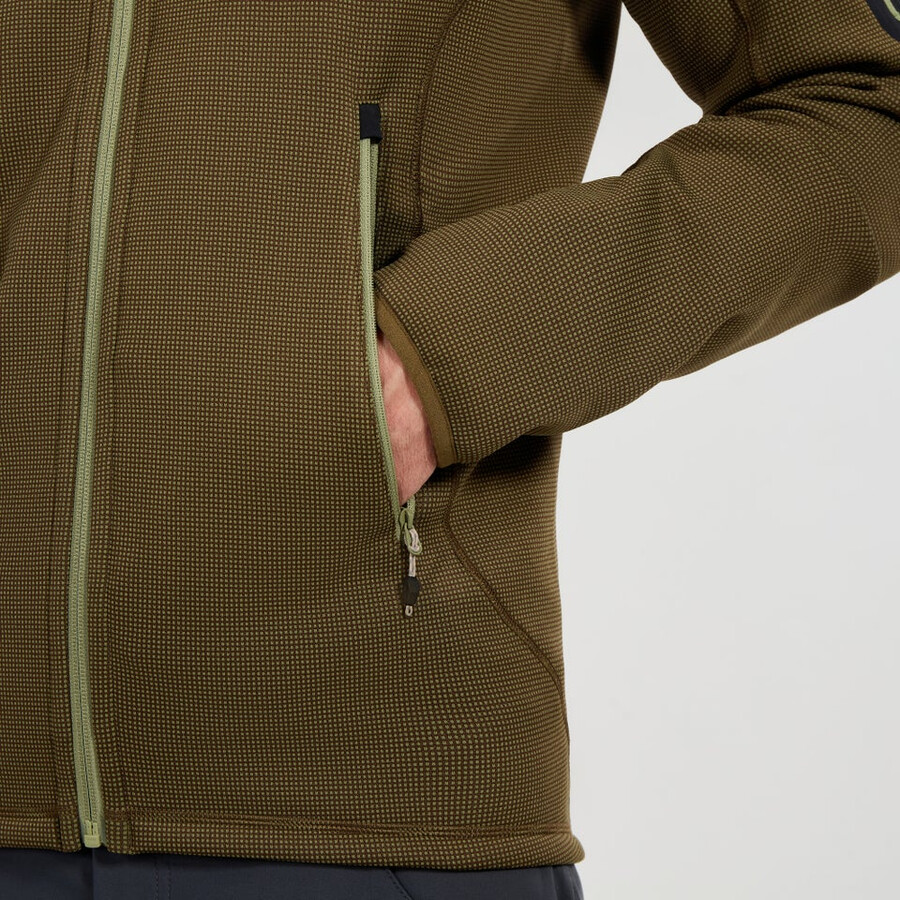 uomini pravitale mtn 2.0 giacca in pile con cappuccio - verdemarrone berghaus