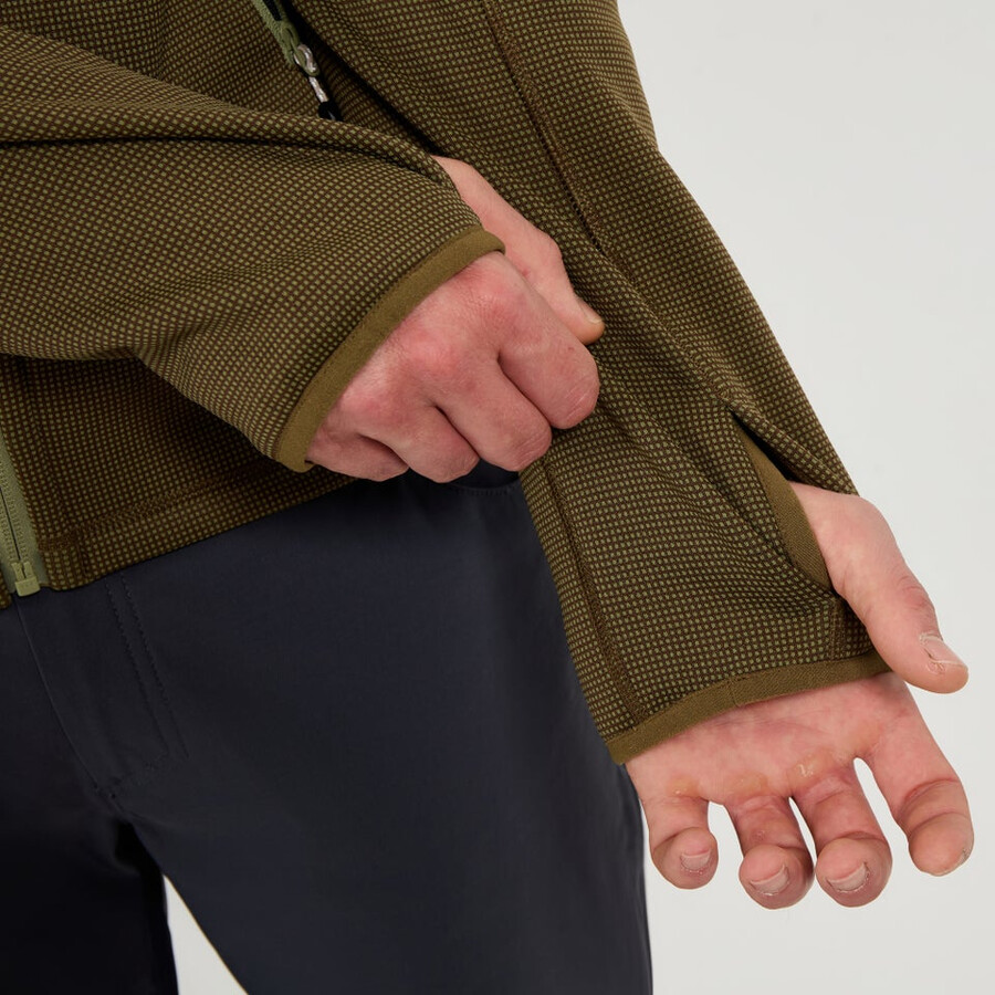 uomini pravitale mtn 2.0 giacca in pile con cappuccio - verdemarrone berghaus