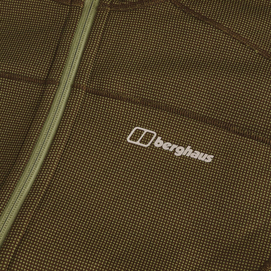 uomini pravitale mtn 2.0 giacca in pile con cappuccio - verdemarrone berghaus