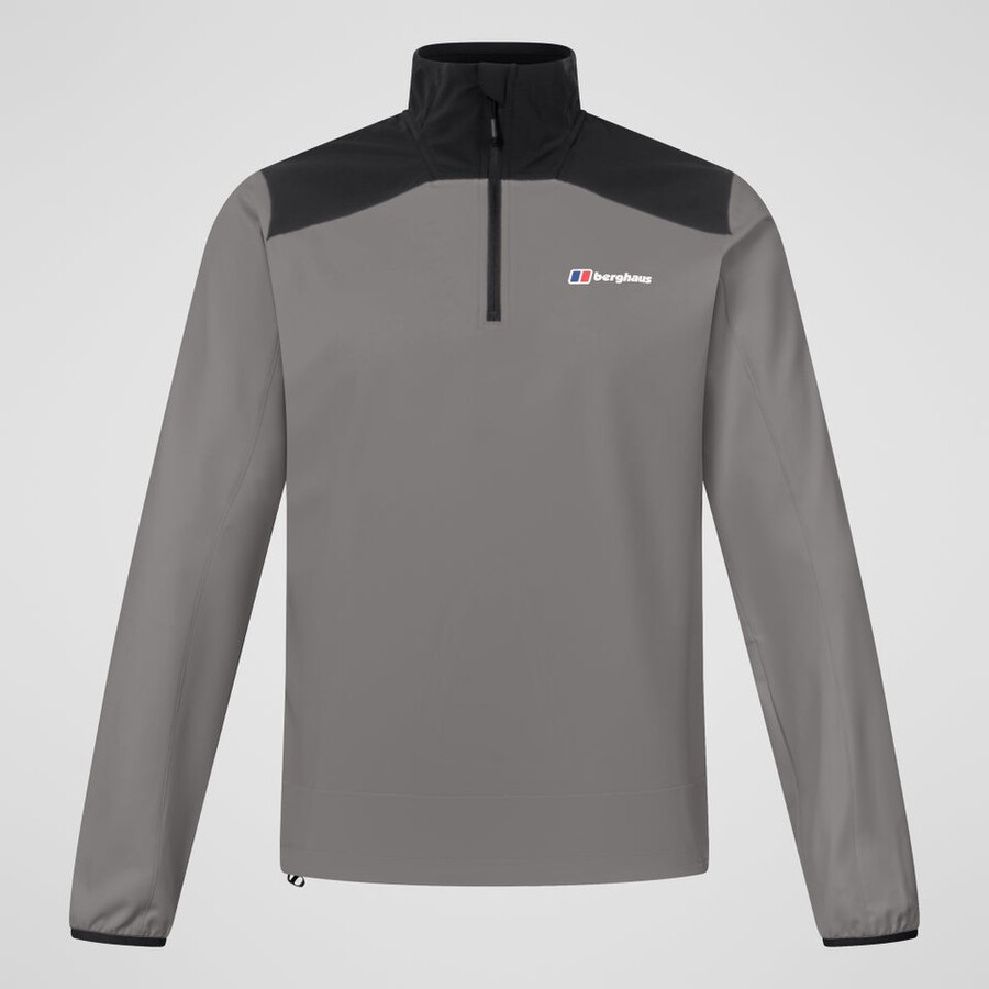 gli uomini del terreno trek mezza zip giacca - grigionero berghaus