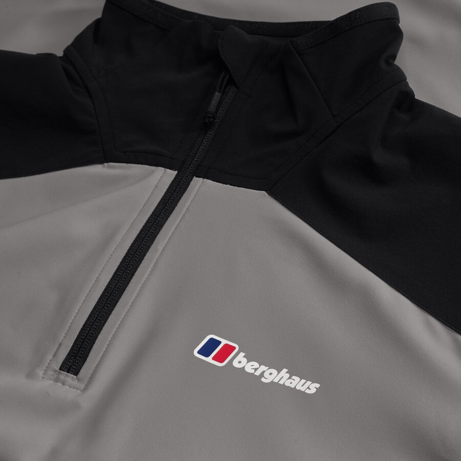gli uomini del terreno trek mezza zip giacca - grigionero berghaus