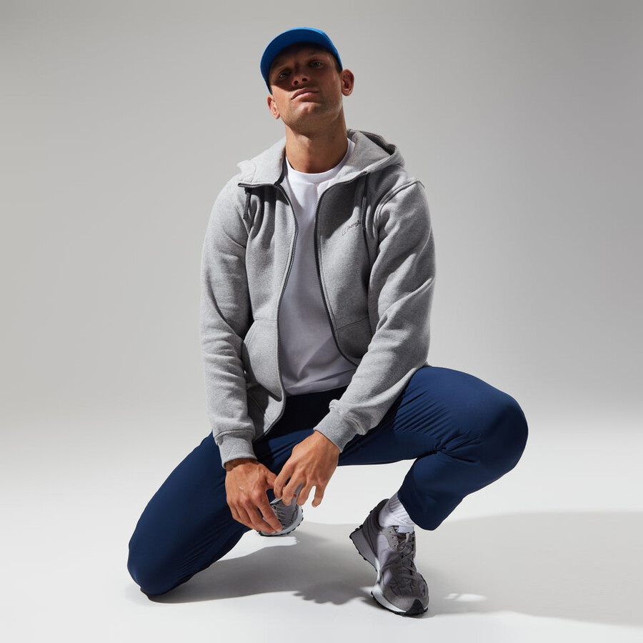 uomo logo fz hoody grigio scuro berghaus