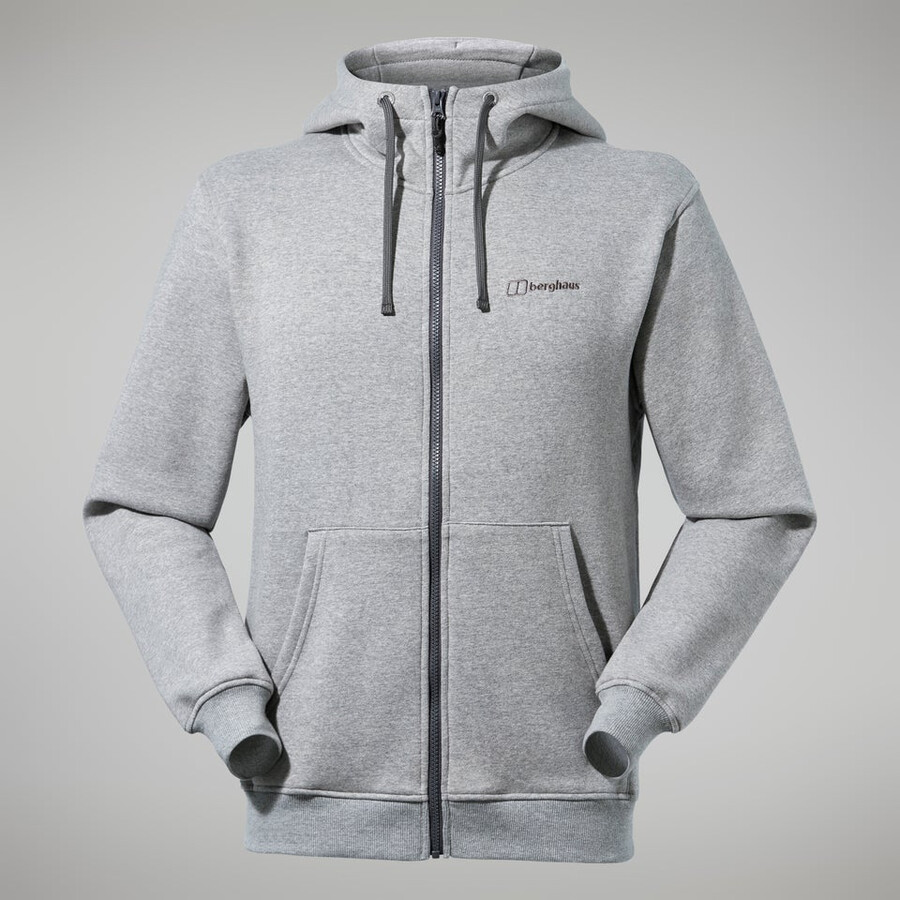 uomo logo fz hoody grigio scuro berghaus