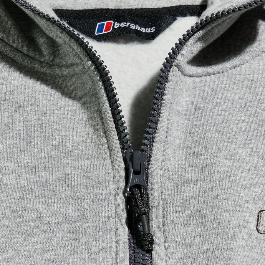 uomo logo fz hoody grigio scuro berghaus