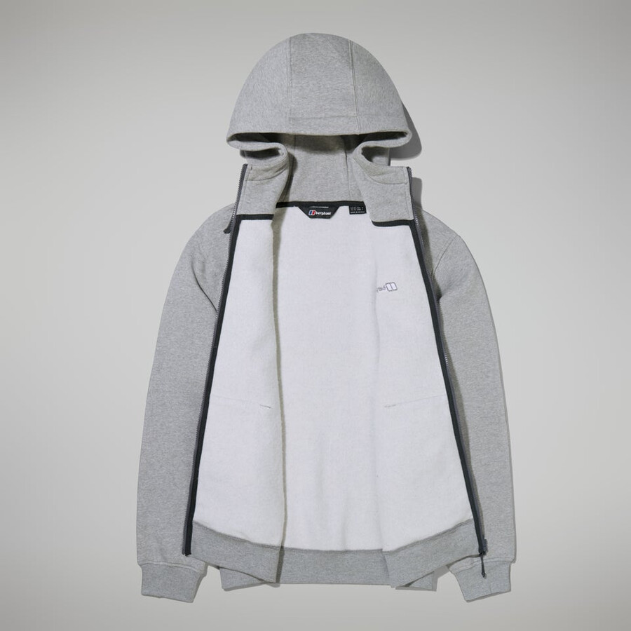 uomo logo fz hoody grigio scuro berghaus