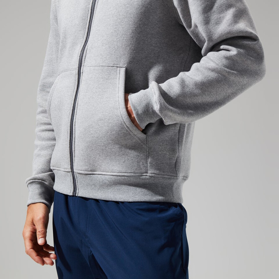 uomo logo fz hoody grigio scuro berghaus