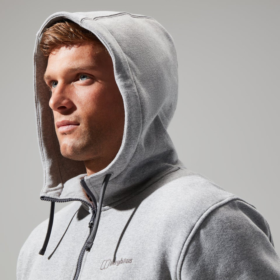 uomo logo fz hoody grigio scuro berghaus