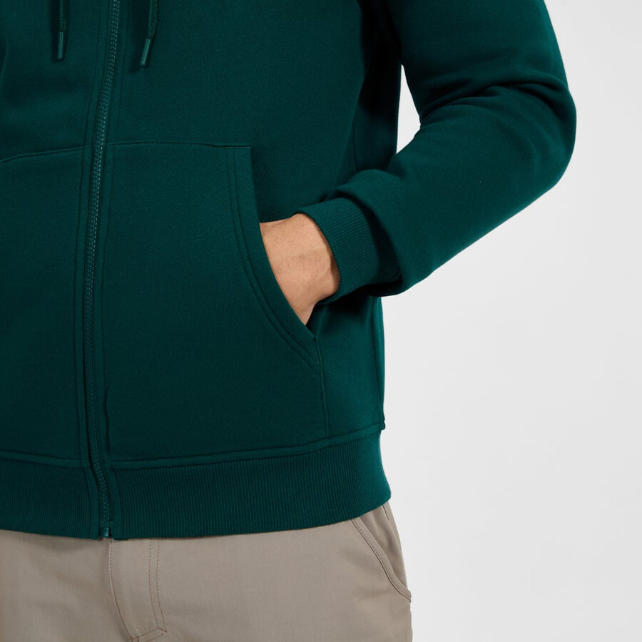 uomo logo full zip felpa con cappuccio - verde berghaus