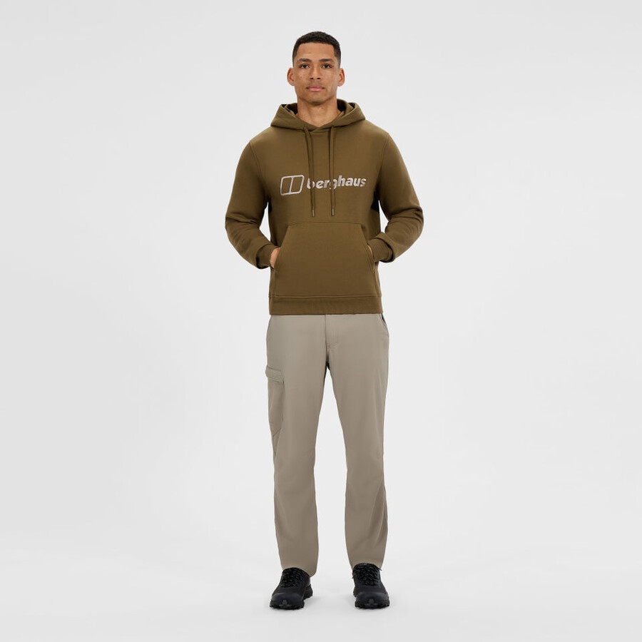 uomo logo felpa con cappuccio - marrone berghaus