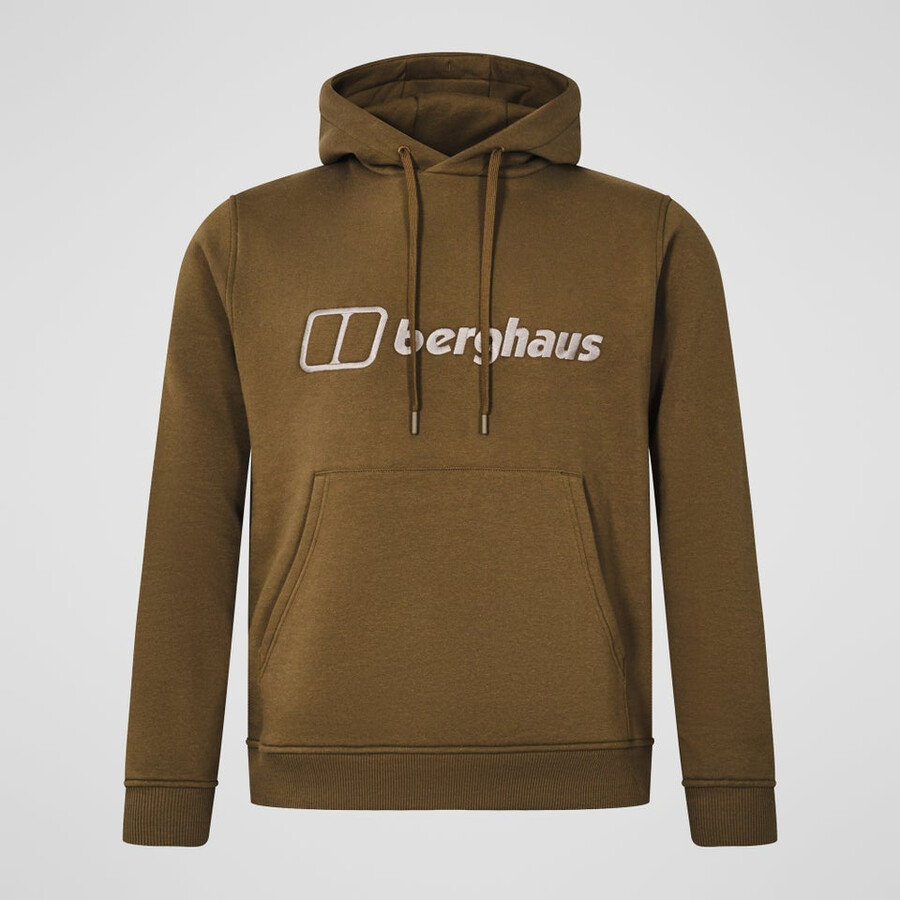 uomo logo felpa con cappuccio - marrone berghaus