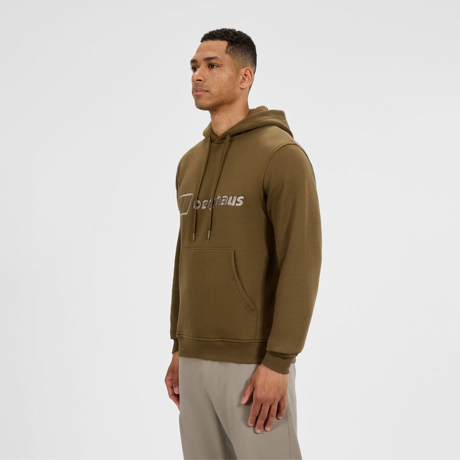 uomo logo felpa con cappuccio - marrone berghaus