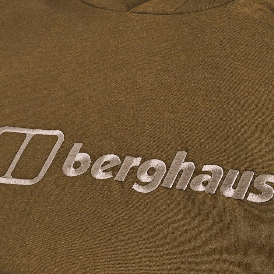 uomo logo felpa con cappuccio - marrone berghaus