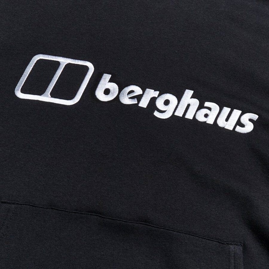 uomo logo felpa con cappuccio nero berghaus