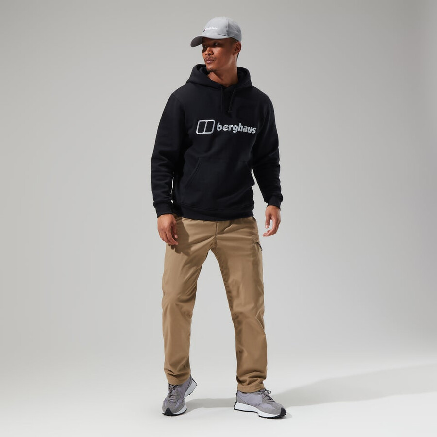 uomo logo felpa con cappuccio nero berghaus