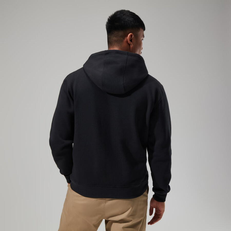 uomo logo felpa con cappuccio nero berghaus