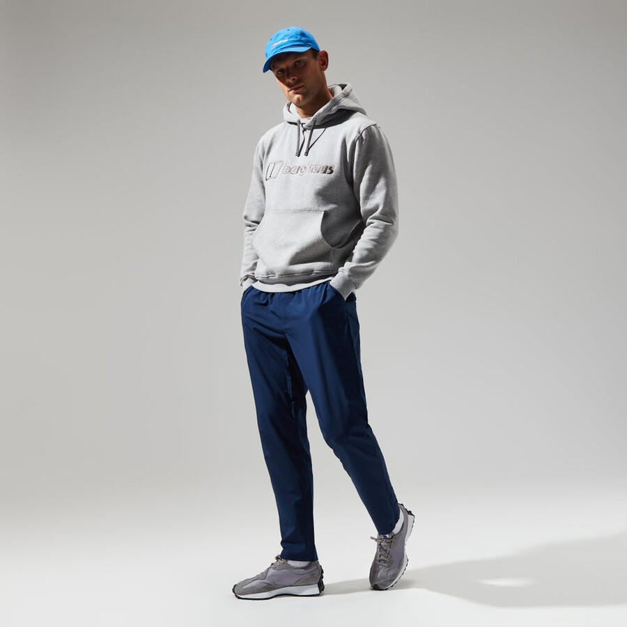 uomo logo felpa con cappuccio grigio scuro berghaus