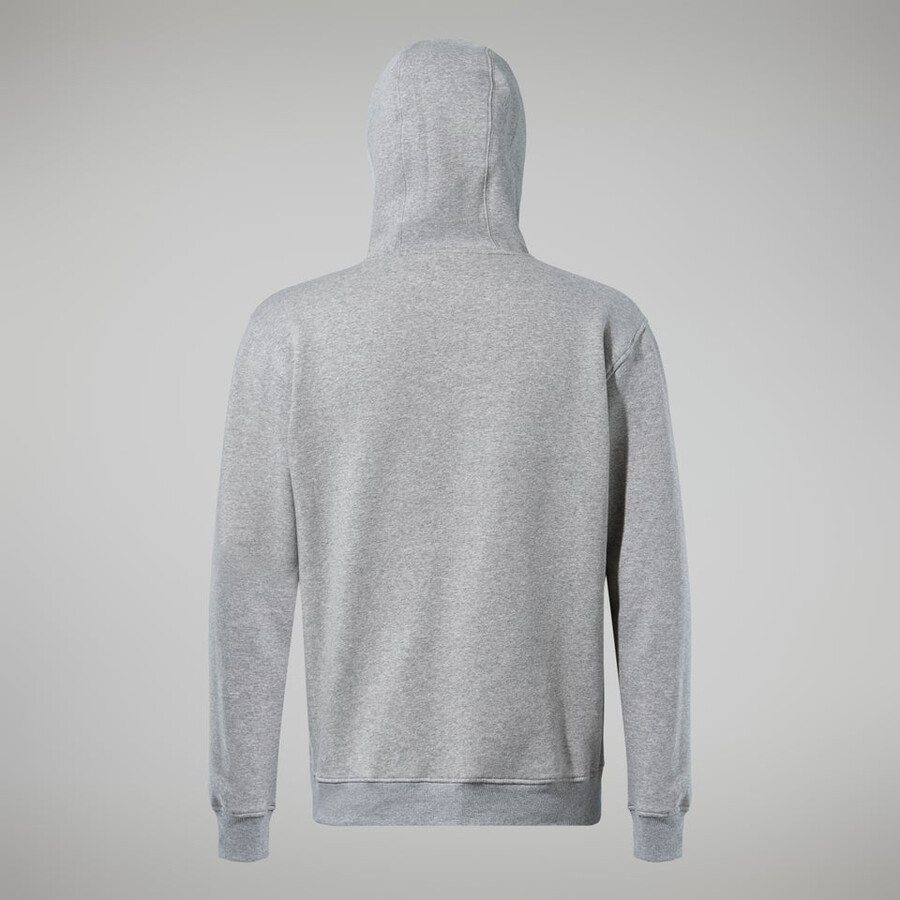 uomo logo felpa con cappuccio grigio scuro berghaus
