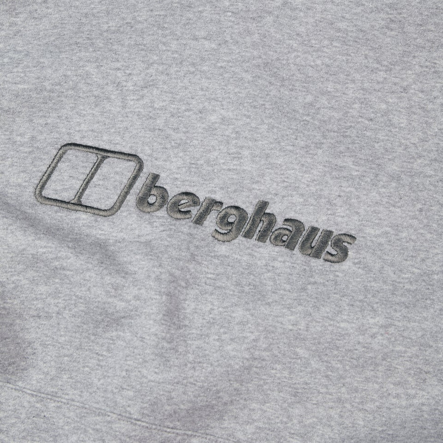 uomo logo felpa con cappuccio grigio scuro berghaus