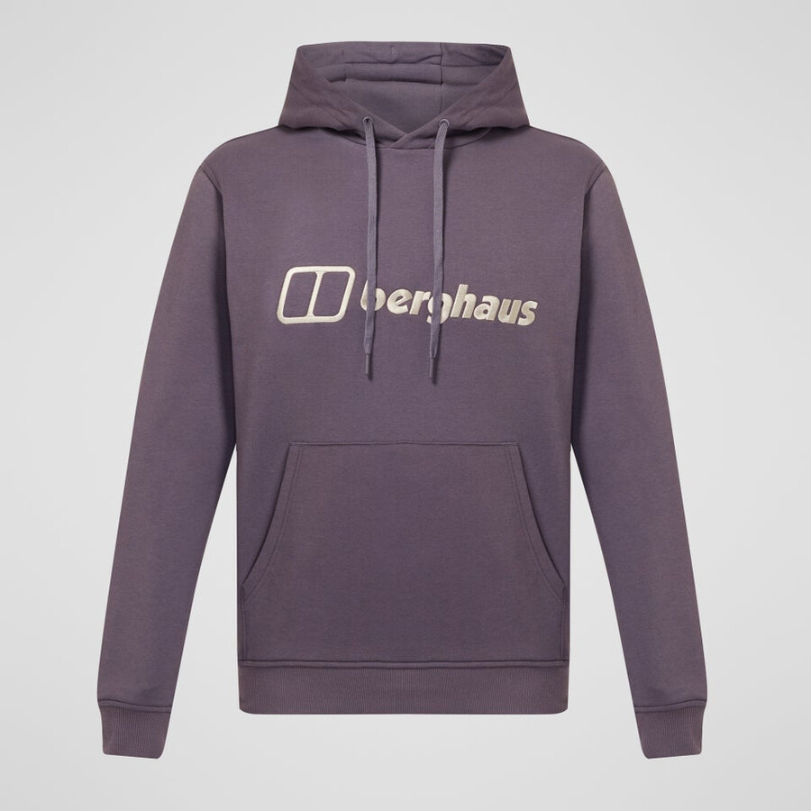 uomo logo felpa con cappuccio - viola berghaus