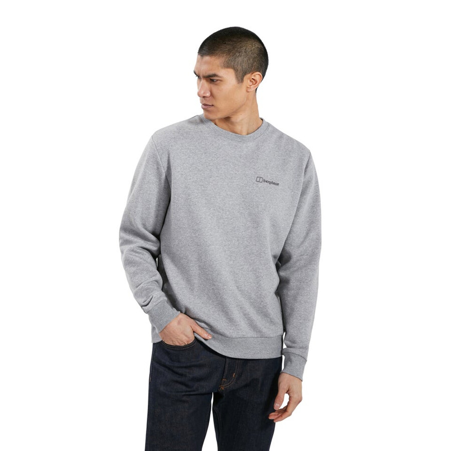 uomo logo crew jumper grigio berghaus