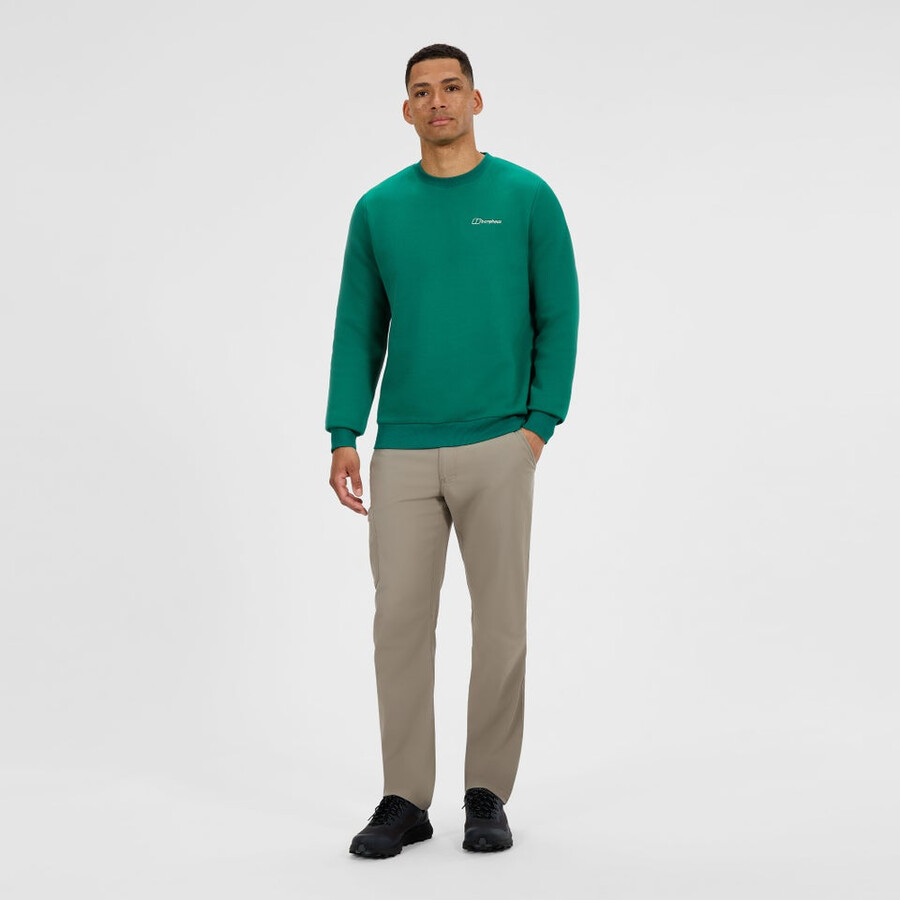 uomo logo crew maglione - verde berghaus