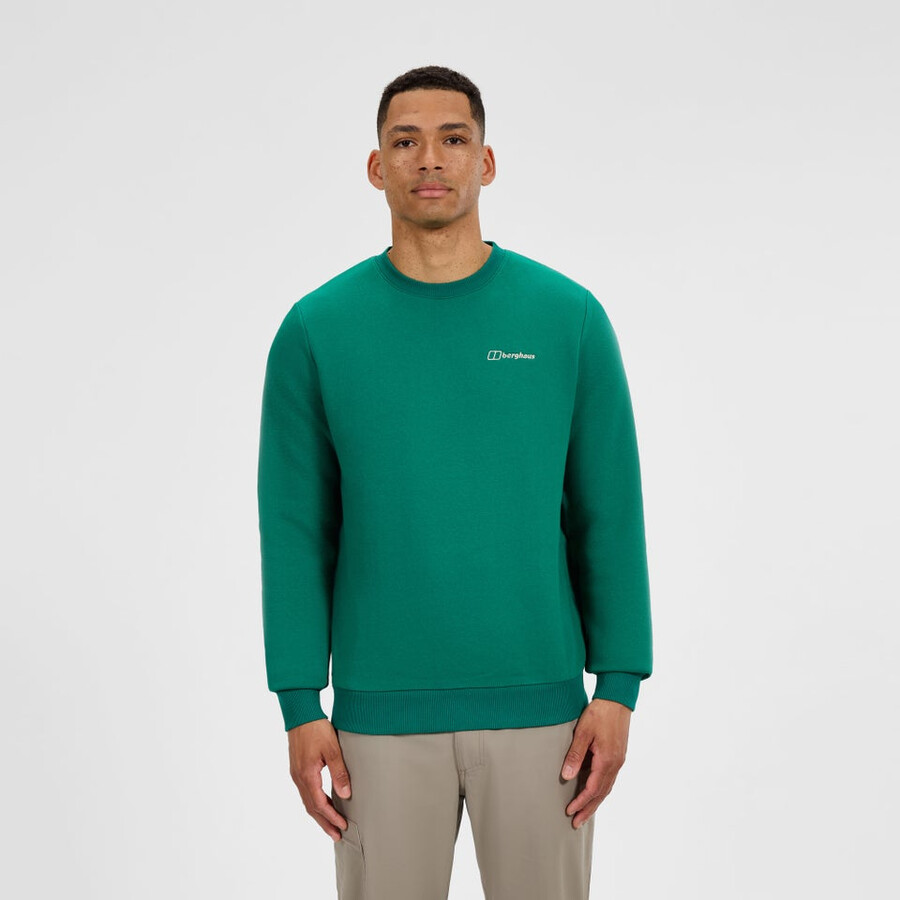 uomo logo crew maglione - verde berghaus