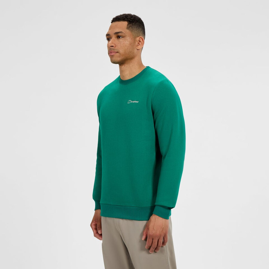 uomo logo crew maglione - verde berghaus