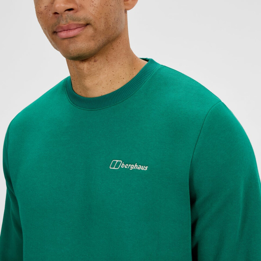 uomo logo crew maglione - verde berghaus