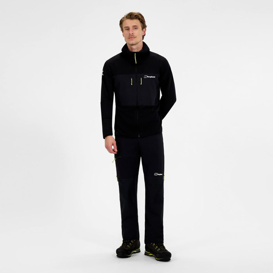 uomini mtn guida felpa con cappuccio - nero berghaus