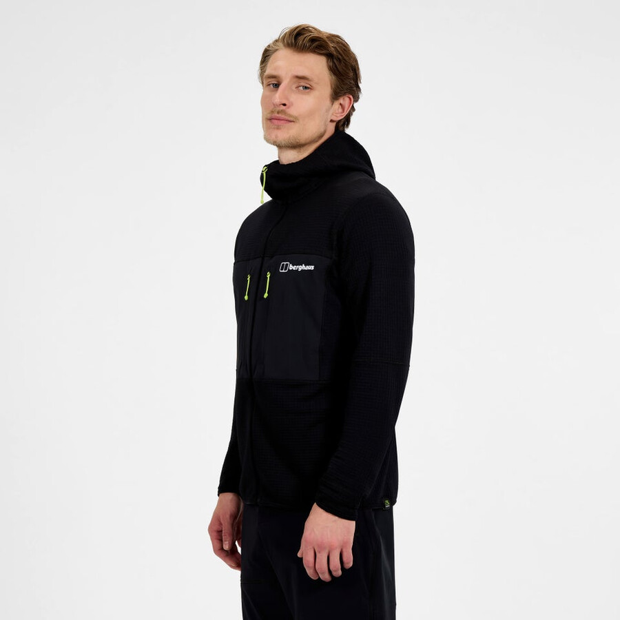 uomini mtn guida felpa con cappuccio - nero berghaus