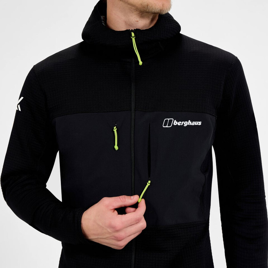 uomini mtn guida felpa con cappuccio - nero berghaus
