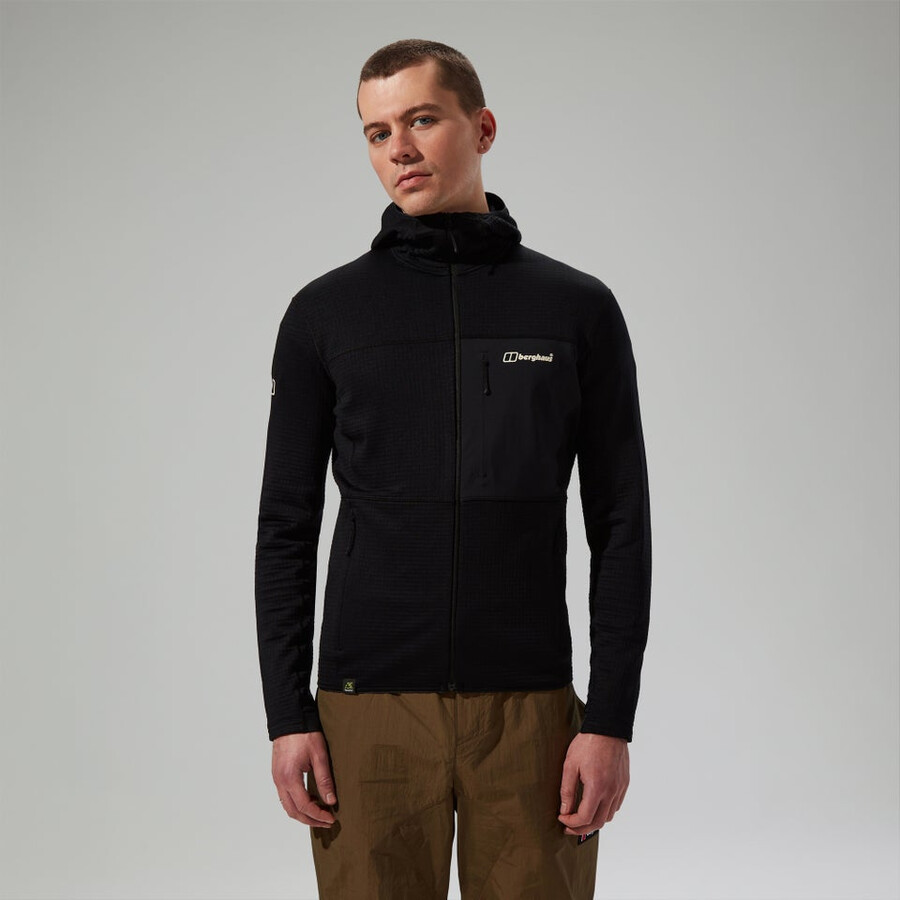uomini ridge-escursionista giacca con cappuccio - nero berghaus