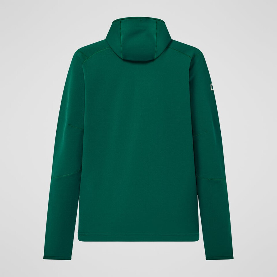 uomini cinetica powerstretch felpa con cappuccio - verde berghaus