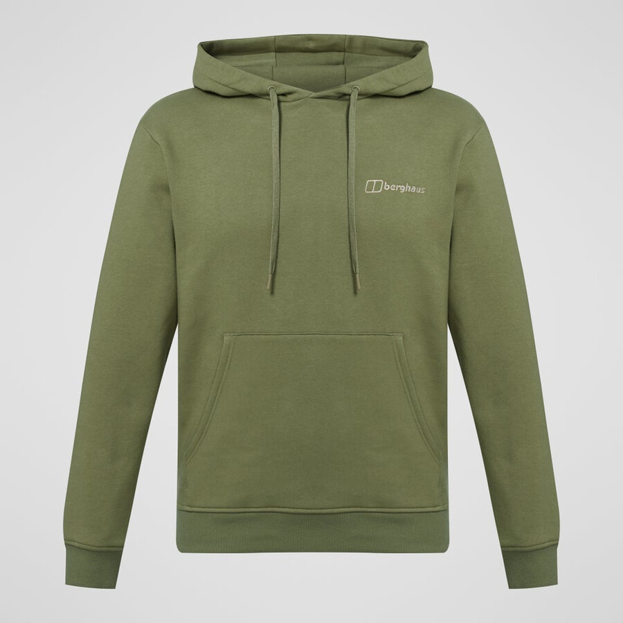 uomo piccolo logo felpa con cappuccio - verde berghaus
