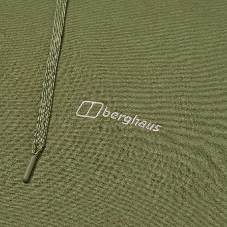uomo piccolo logo felpa con cappuccio - verde berghaus