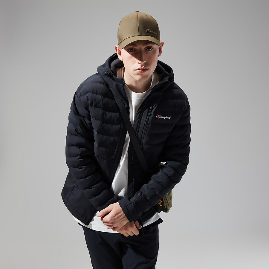 uomini di conseguenza hybrid giacca con cappuccio - nero berghaus