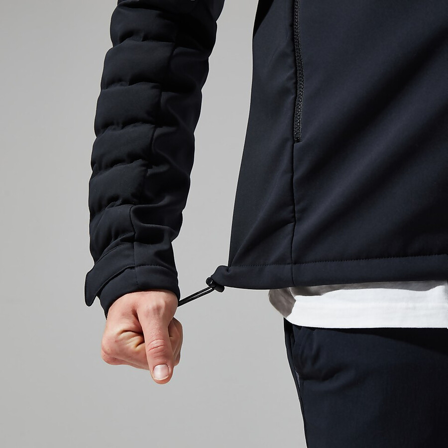 uomini di conseguenza hybrid giacca con cappuccio - nero berghaus