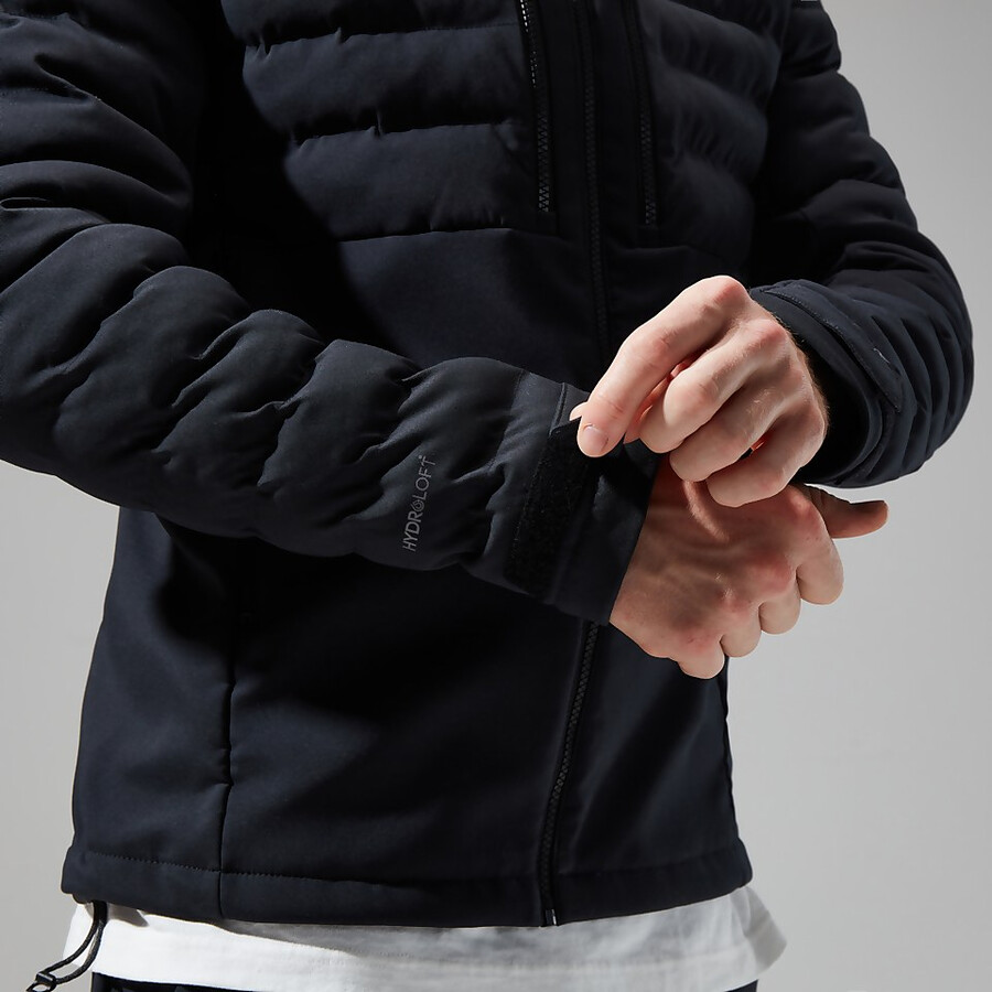 uomini di conseguenza hybrid giacca con cappuccio - nero berghaus