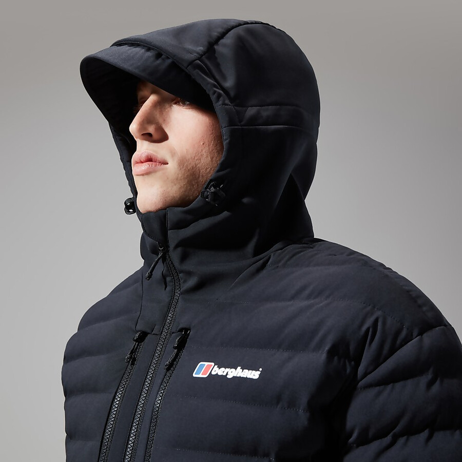 uomini di conseguenza hybrid giacca con cappuccio - nero berghaus