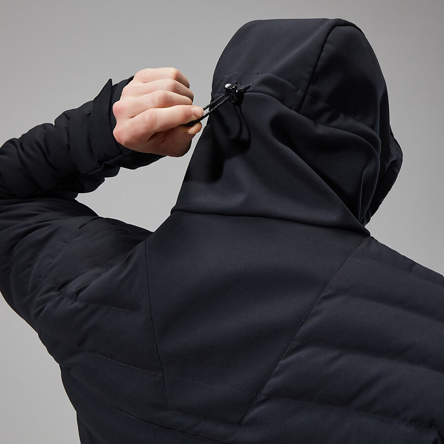 uomini di conseguenza hybrid giacca con cappuccio - nero berghaus