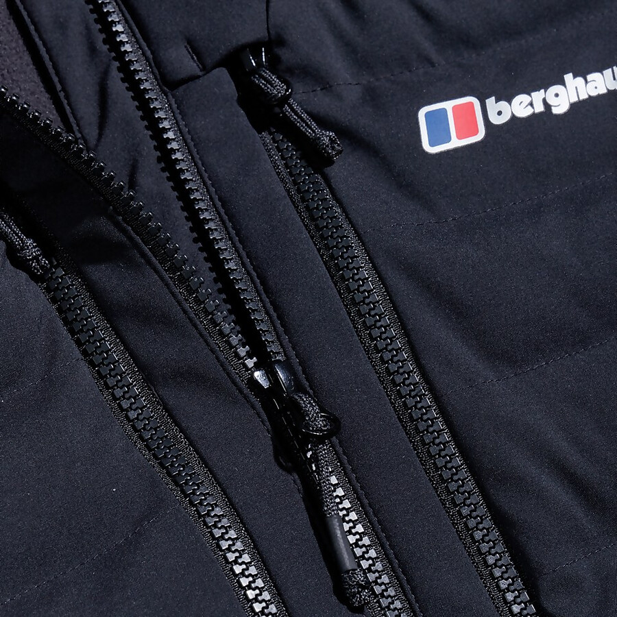 uomini di conseguenza hybrid giacca con cappuccio - nero berghaus